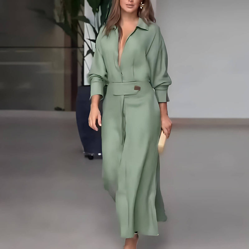 Vestido Longo com Abotoamento Royal