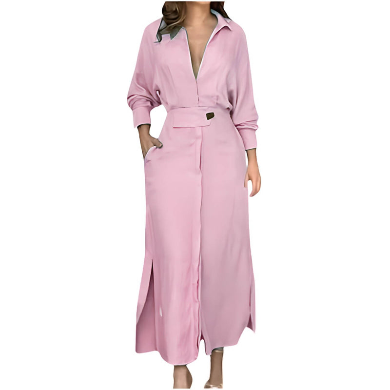 Vestido Longo com Abotoamento Royal